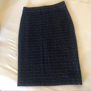 Blue tweed pencil skirt Maeve brand, size Small